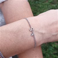 Vicenza - Piazzetta Palladio 2 - Bracelet Crivelli Woman Lettere in White Gold Diamante 0.09 Ct 234-3622-BR LETTERA S - 234-3622-BR LETTERA S